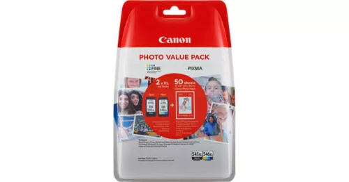Canon PG-545XLx2 (2x15 ml) + CL-546XL (1x13 ml) + 50 lap GP501 10x15 fényes fotópapír Multipack