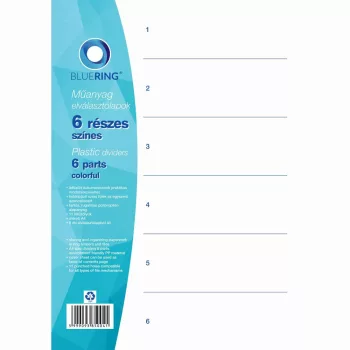 ELVÁLASZTÓLAP SZÍNES MŰANYAG 6 RÉSZES BLUERING