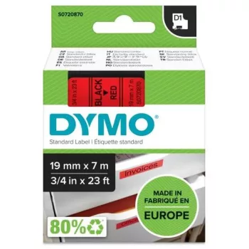   Feliratozógép szalag, 19 mm x 7 m, DYMO "D1", piros-fekete