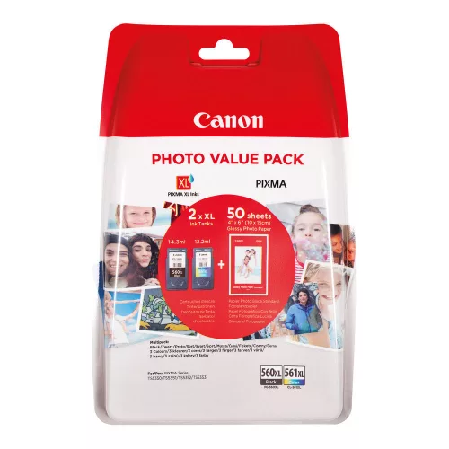 Canon PG560XL/CL561XL tintapatron + fotópapír multipack EREDETI
