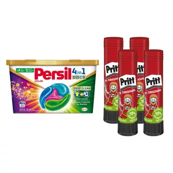   RAGASZTÓSTIFT AKCIÓS CSOMAG + PERSIL 1,46L MOSÓGÉL 100 X 11GR (4X25DB) PRITT