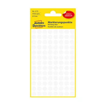 Etikett címke, jelölésre o8 mm, Avery fehér, 