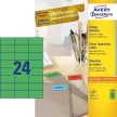 Etikett címke, univerzális 70 x37 mm, Avery zöld 