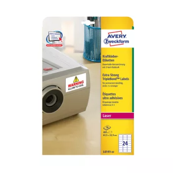   Etikett címke, háromszor erősebben tapadó 63,5 x 33,9 mm Avery