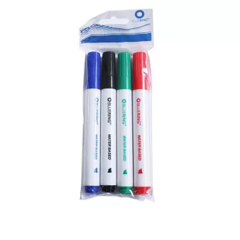   FLIPCHART MARKER ROSTIRÓN VIZES VÁGOTT VÉGŰ 1-4MM 4-ES KÉSZLET BLUERING