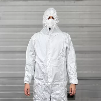   Hosszú ujjú vízlepergető kapucnis, Egészségügyi izolációs védőoverál 'XL'