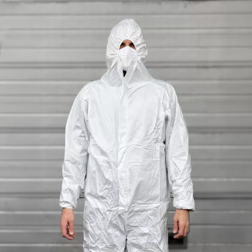 Hosszú ujjú vízlepergető kapucnis, Egészségügyi izolációs védőoverál 'XL'