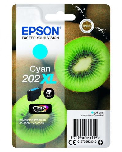 Epson T02H2 Tintapatron Cyan 8,5ml No.202XL