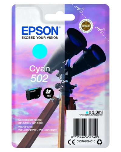 Epson T02V2 Tintapatron Cyan 3,3ml No.502