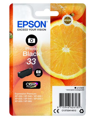 Epson T3341 Tintapatron Photo Black 4,5 ml No.33