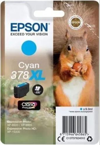 Epson T3782 Tintapatron Cyan 4,1 ml No.378