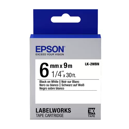 Epson LK-2WBN címkeszalag Black/White 6mm (9m)
