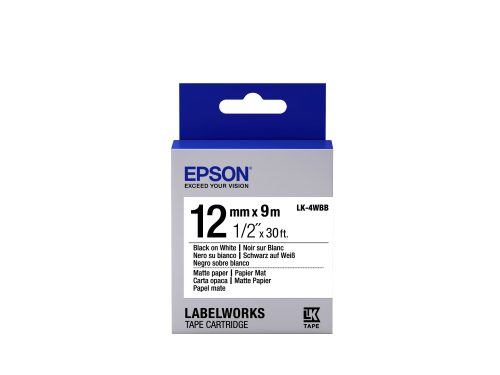 Epson LK-4WBB címkeszalag Black/White 12mm (9m)