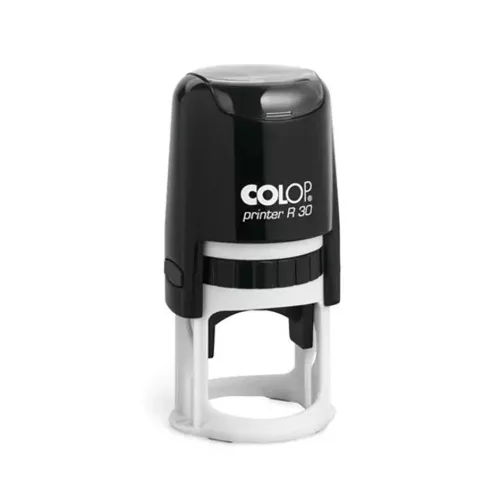 Bélyegző, kör, COLOP " Printer R 30", lila cserepárnával
