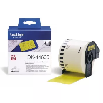   Brother DK-44605 62 mm x 30,48m könnyen eltávolítható öntapadós sárga papírszalag tekercsben
