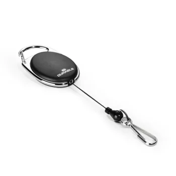   Kihúzható névjegytartó DURABLE WITH SNAP HOOK karabineres fekete