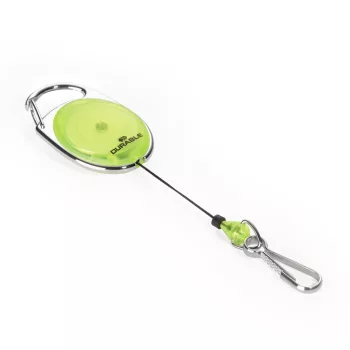   Kihúzható névjegytartó DURABLE WITH SNAP HOOK karabineres sárga