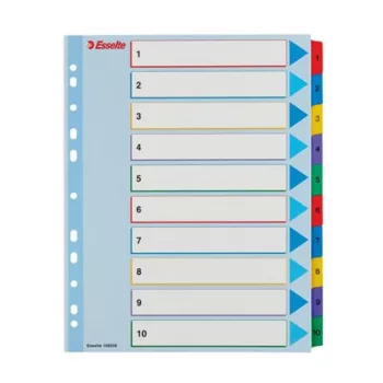   Regiszter, laminált karton, A4 Maxi, 1-10, újraírható, ESSELTE