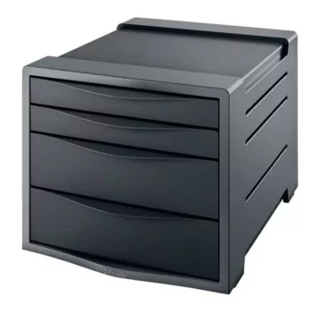   Irattároló, műanyag, 4 fiókos, ESSELTE "Europost", Vivida fekete