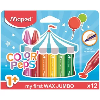   Zsírkréta, MAPED "Color'Peps MAXI Wax", 12 különböző szín