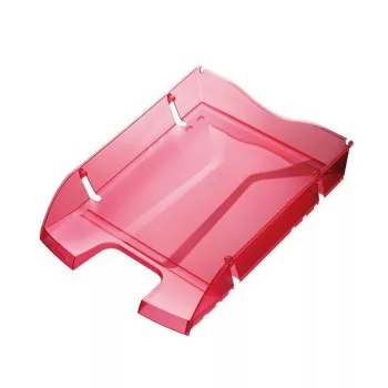   Irattálca, műanyag, törhetetlen, HELIT "Nestable Green Logic", áttetsző piros