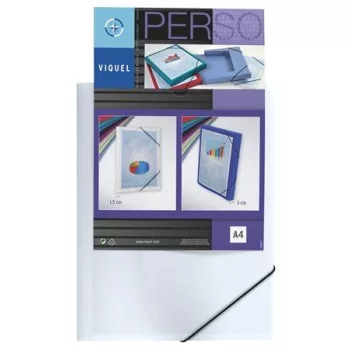   Gumis mappa, panorámás, 15 mm, PP, A4, VIQUEL "Standard", fehér