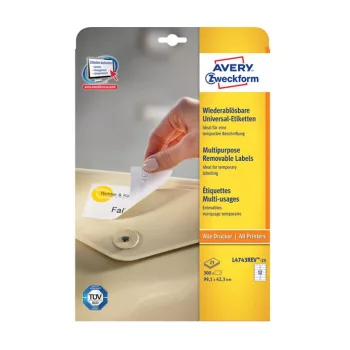   Etikett címke, univerzális visszaszedhető 99,1 x42,3 mm, Avery 