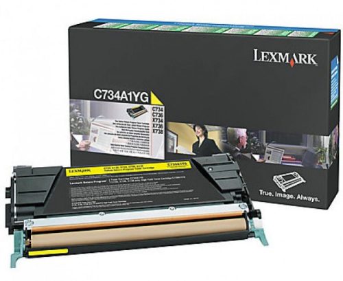 Lexmark C734, X734 Toner Yellow 6K C734A1Yg Eredeti  