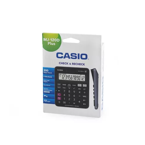 SZÁMOLÓGÉP ASZTALI 12 DIGIT NAGY, DÖNTÖTT KIJELZŐ CASIO MJ 120 D PLUS