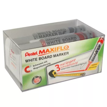   Táblamarker+törlő szett 2,5 mm, kerek, Maxiflo PENTEL 4 db-os klt