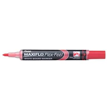   Táblamarker 1-5mm,hajlékonyhegyű, PENTEL Maxiflo Flex Feel piros 