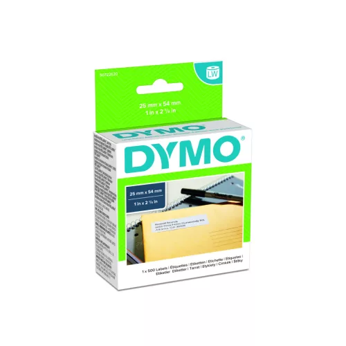 ETIKETT DYMO LW NYOMTATÓHOZ 25X54MM FEHÉR 500DB ETIKETT/DOBOZ