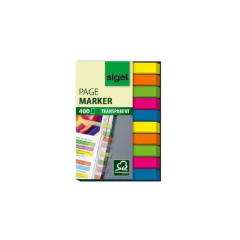   Jelölőcímke, műanyag, 10x40 lap, 6x50 mm, SIGEL "Micro", vegyes szín