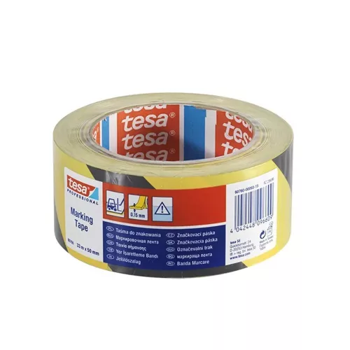 JELÖLŐSZALAG FEKETE-SÁRGA 50MMX33M TESA