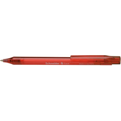Golyóstoll, 0,5 mm, nyomógombos, SCHNEIDER "Fave", piros
